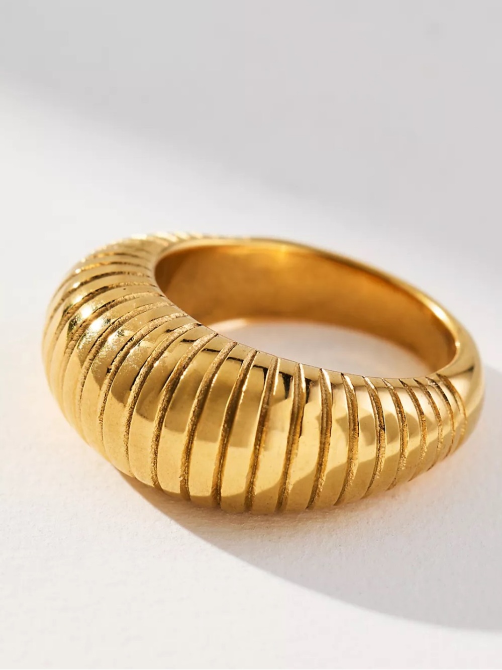 ANTHROPOLOGIE Water Resistant Textured Dome Ring NWT Size US 7
